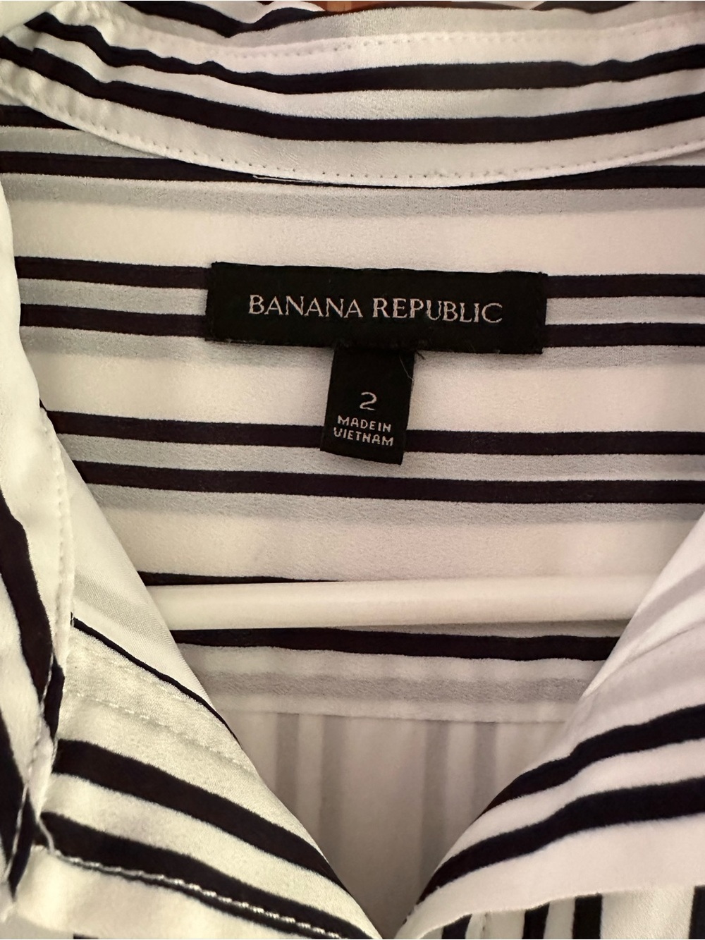Banana Republic White and Black Vertical Stripe Maxi Shirt Dress - Picture 2 of 8